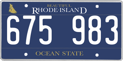 RI license plate 675983