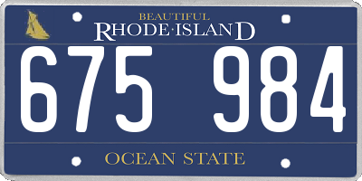 RI license plate 675984