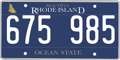 RI license plate 675985