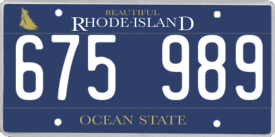RI license plate 675989