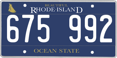RI license plate 675992