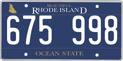 RI license plate 675998