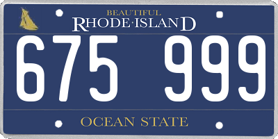 RI license plate 675999