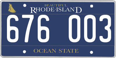 RI license plate 676003