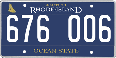 RI license plate 676006