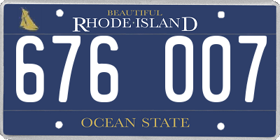 RI license plate 676007