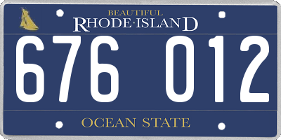RI license plate 676012