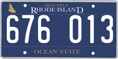RI license plate 676013