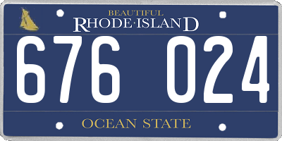 RI license plate 676024