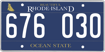 RI license plate 676030