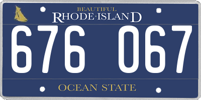 RI license plate 676067