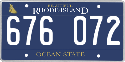 RI license plate 676072