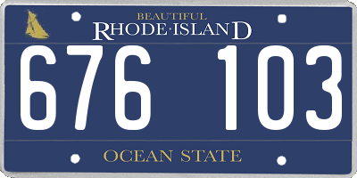 RI license plate 676103