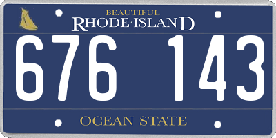 RI license plate 676143