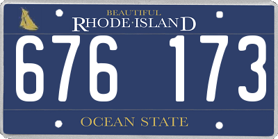 RI license plate 676173