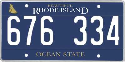 RI license plate 676334