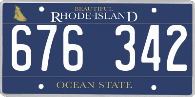 RI license plate 676342
