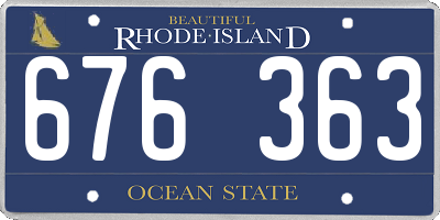 RI license plate 676363