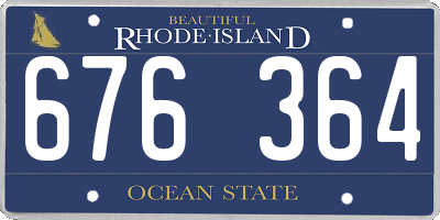 RI license plate 676364