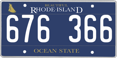 RI license plate 676366