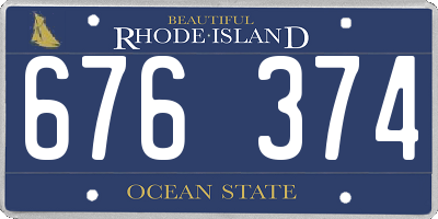 RI license plate 676374