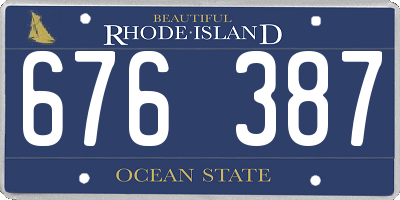 RI license plate 676387
