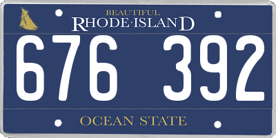 RI license plate 676392