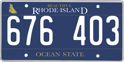 RI license plate 676403