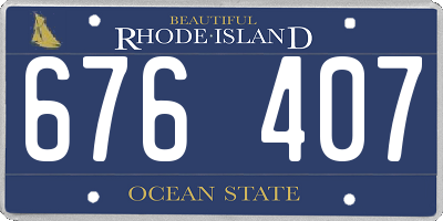 RI license plate 676407