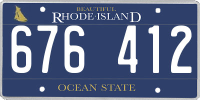 RI license plate 676412