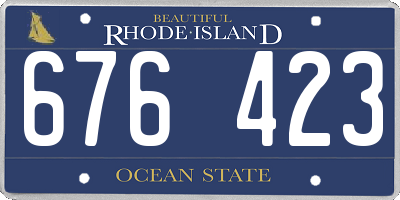 RI license plate 676423
