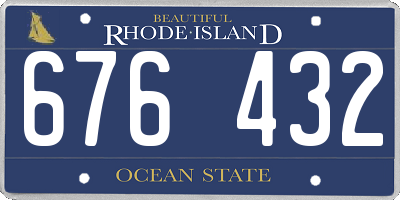 RI license plate 676432