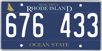 RI license plate 676433