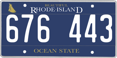 RI license plate 676443