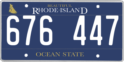 RI license plate 676447