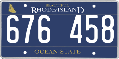 RI license plate 676458