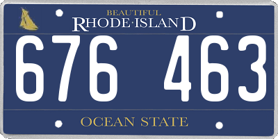 RI license plate 676463