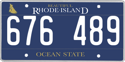 RI license plate 676489