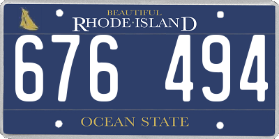 RI license plate 676494