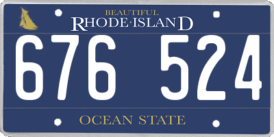 RI license plate 676524