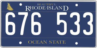 RI license plate 676533