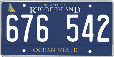 RI license plate 676542