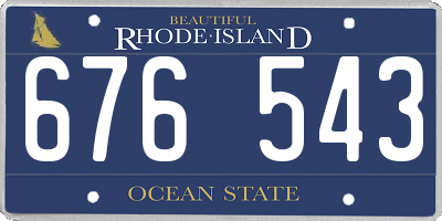 RI license plate 676543