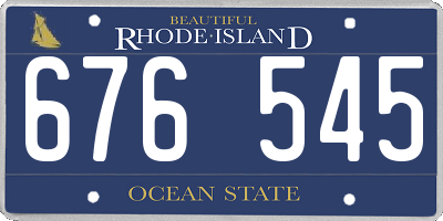 RI license plate 676545