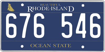 RI license plate 676546