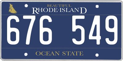 RI license plate 676549