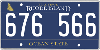 RI license plate 676566