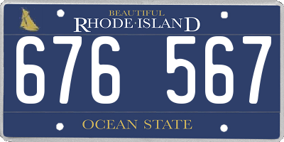 RI license plate 676567