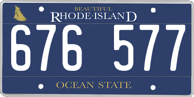 RI license plate 676577