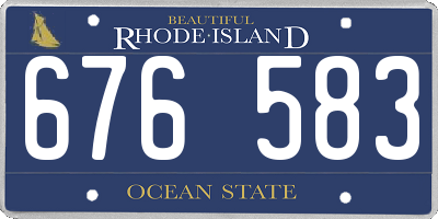 RI license plate 676583
